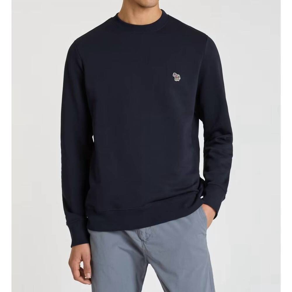 NEW PAUL SMITH regular fit zebra sweatshirt in navy